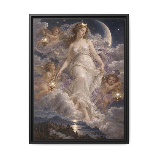 The Descent of Selene · Framed Canvas
