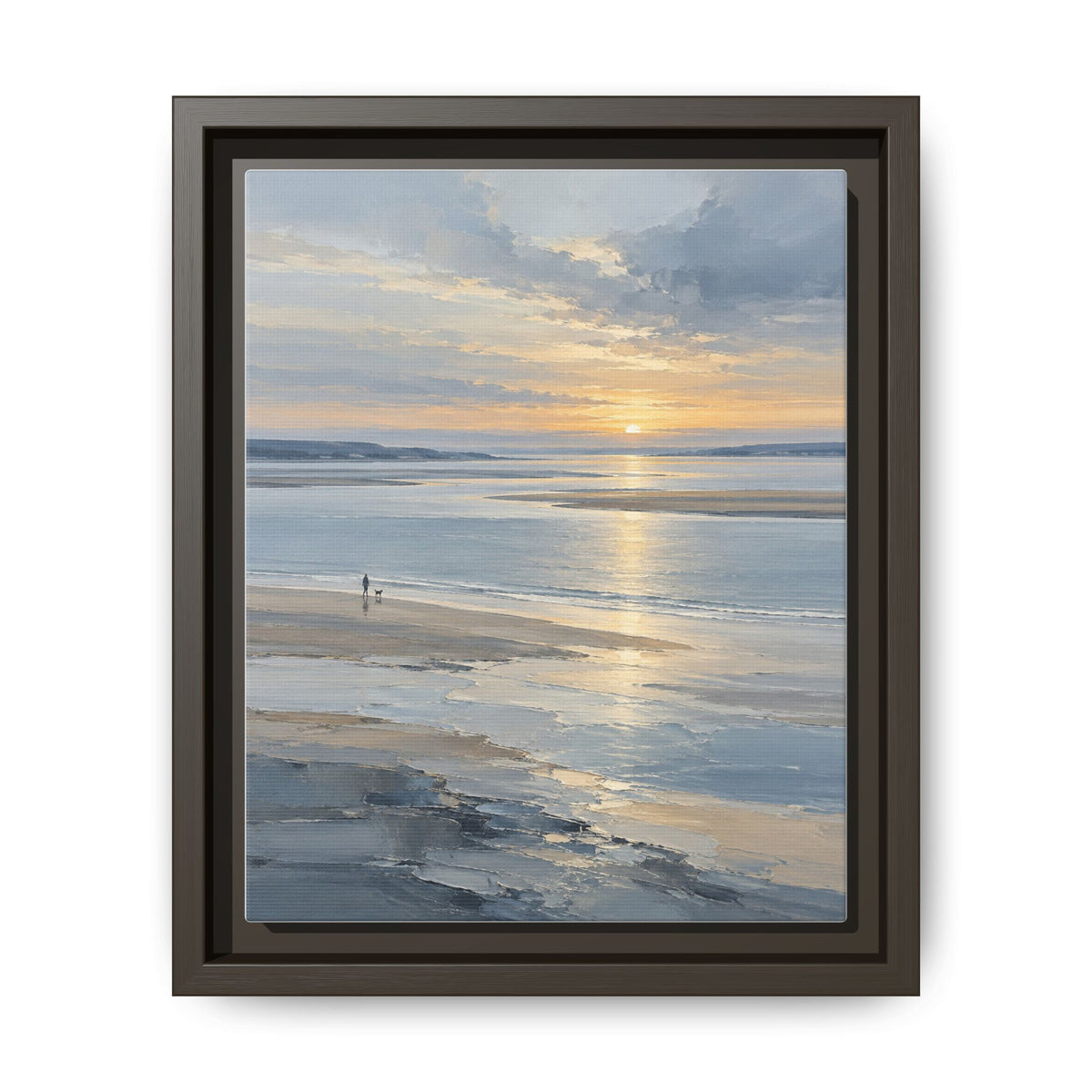 Silver Estuary · Framed Canvas