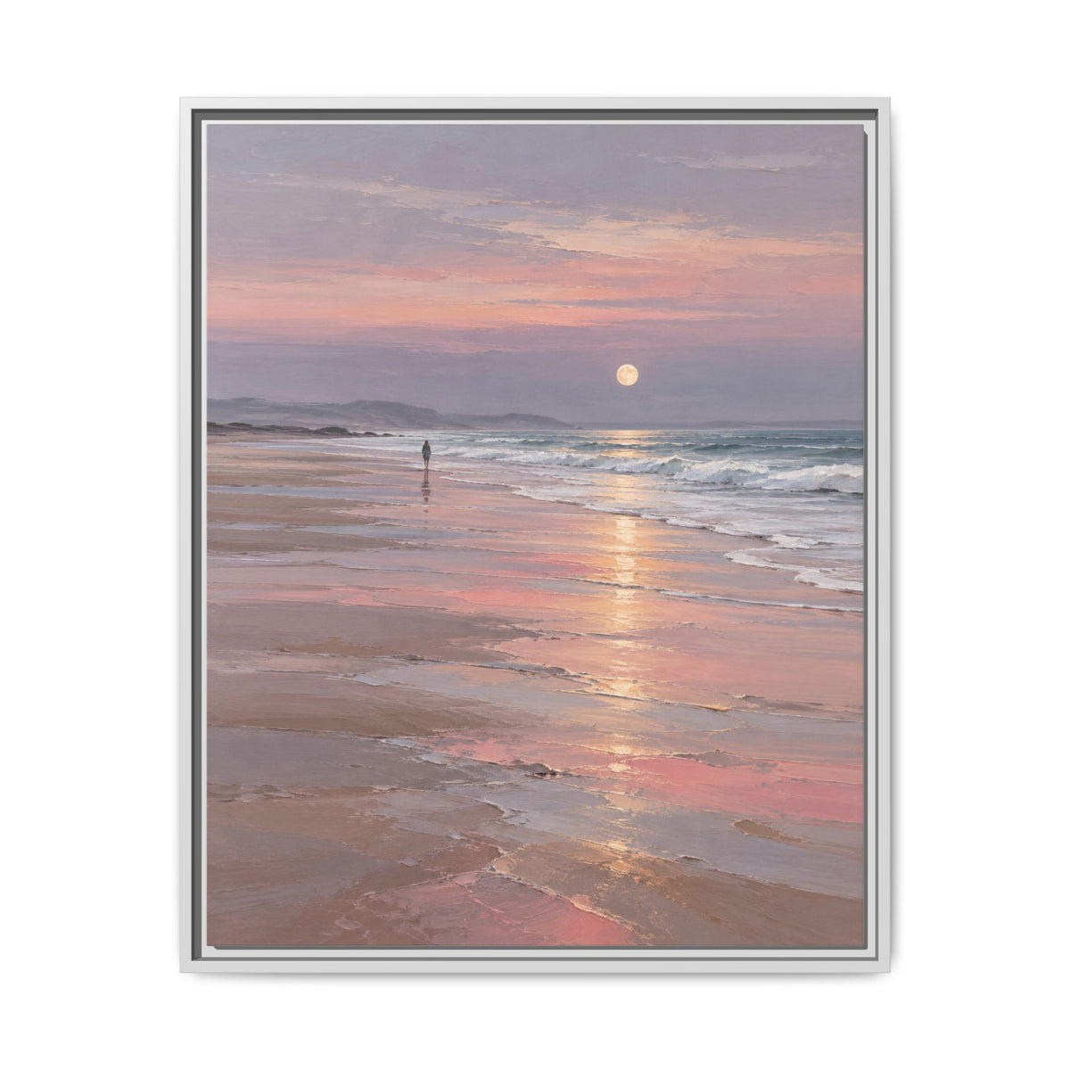 Silver Moon Tide · Framed Canvas