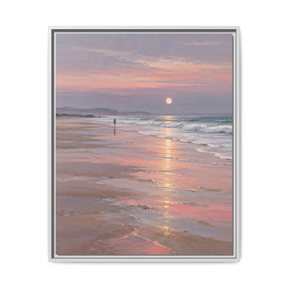 Silver Moon Tide · Framed Canvas