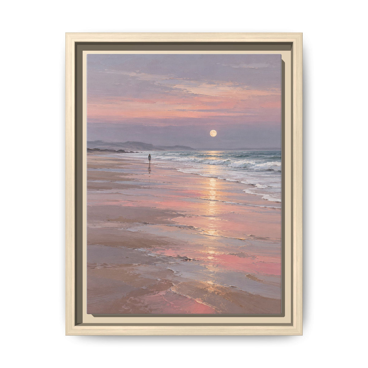 Silver Moon Tide · Framed Canvas