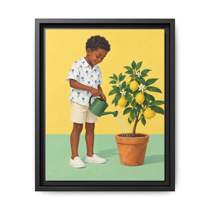 Little Gardener · Framed Canvas