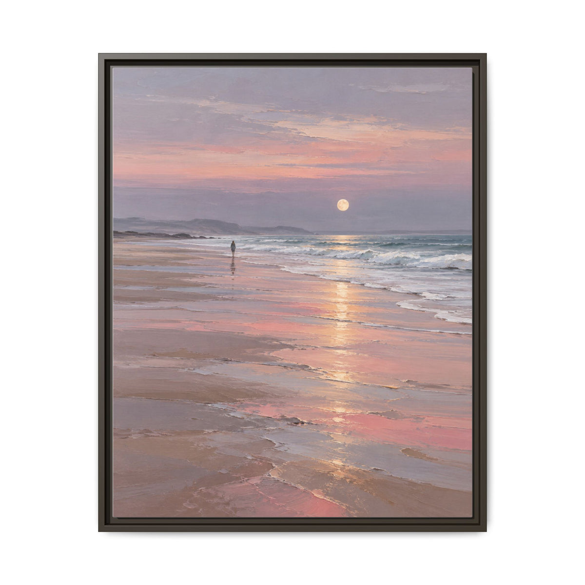 Silver Moon Tide · Framed Canvas