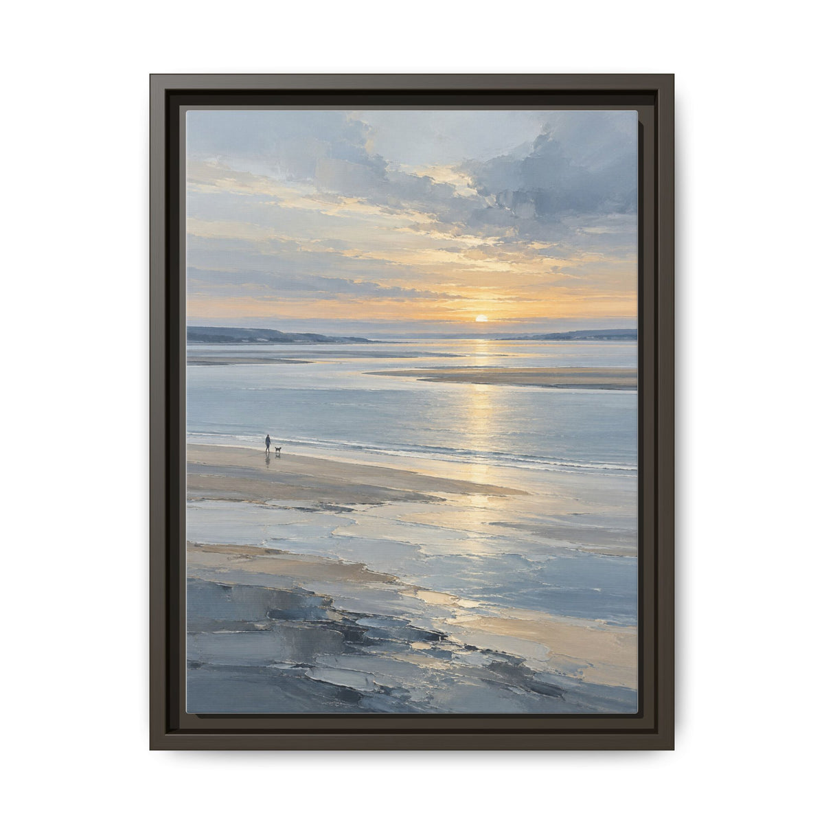 Silver Estuary · Framed Canvas
