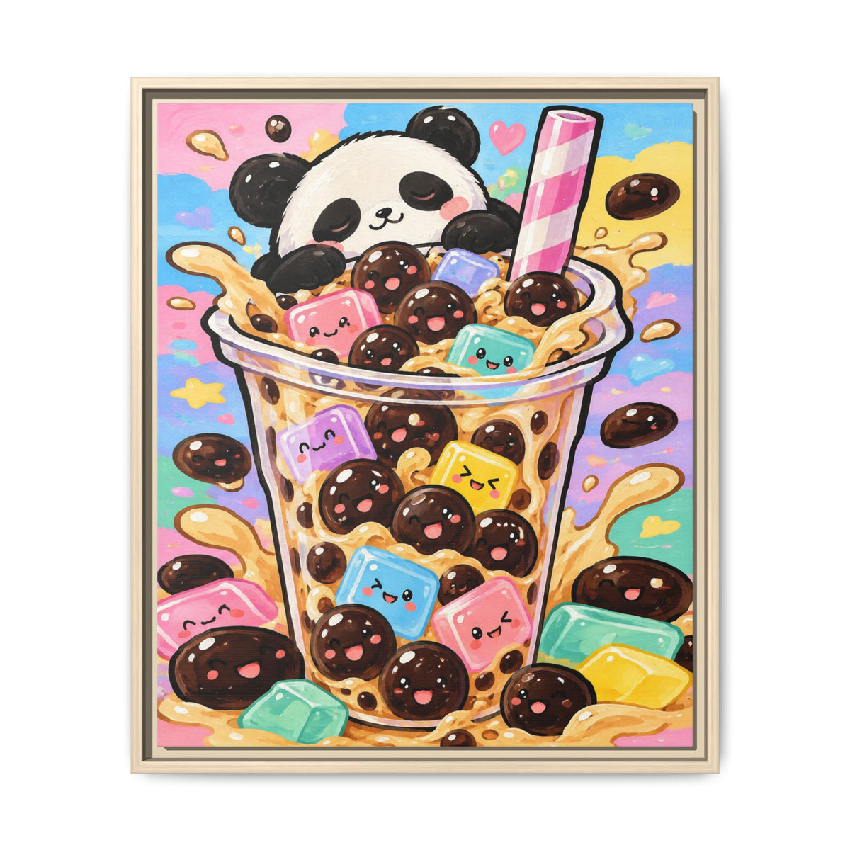Bubble Tea Buddies · Framed Canvas