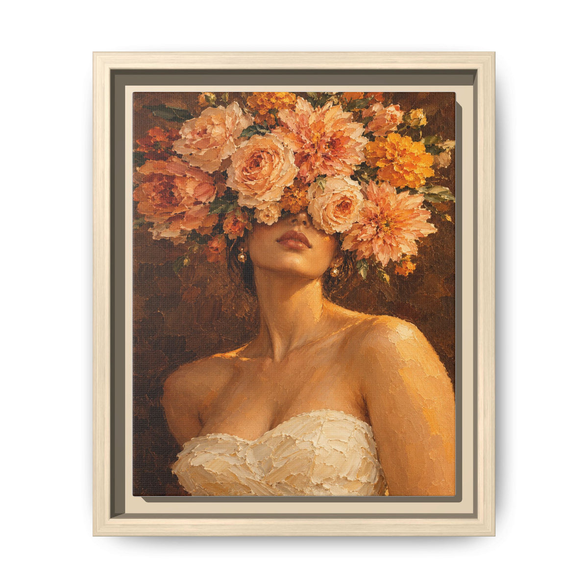 Golden Hour Bloom · Framed Canvas