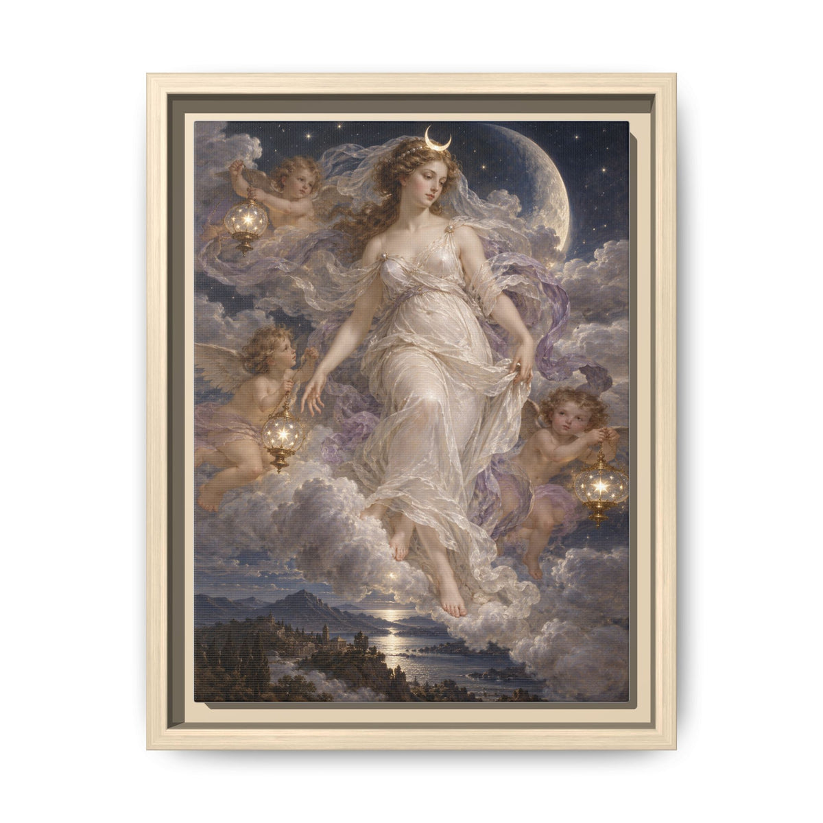 The Descent of Selene · Framed Canvas