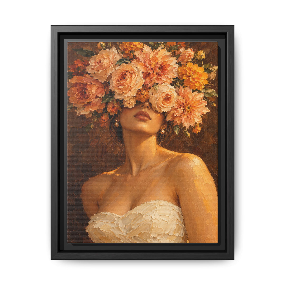 Golden Hour Bloom · Framed Canvas