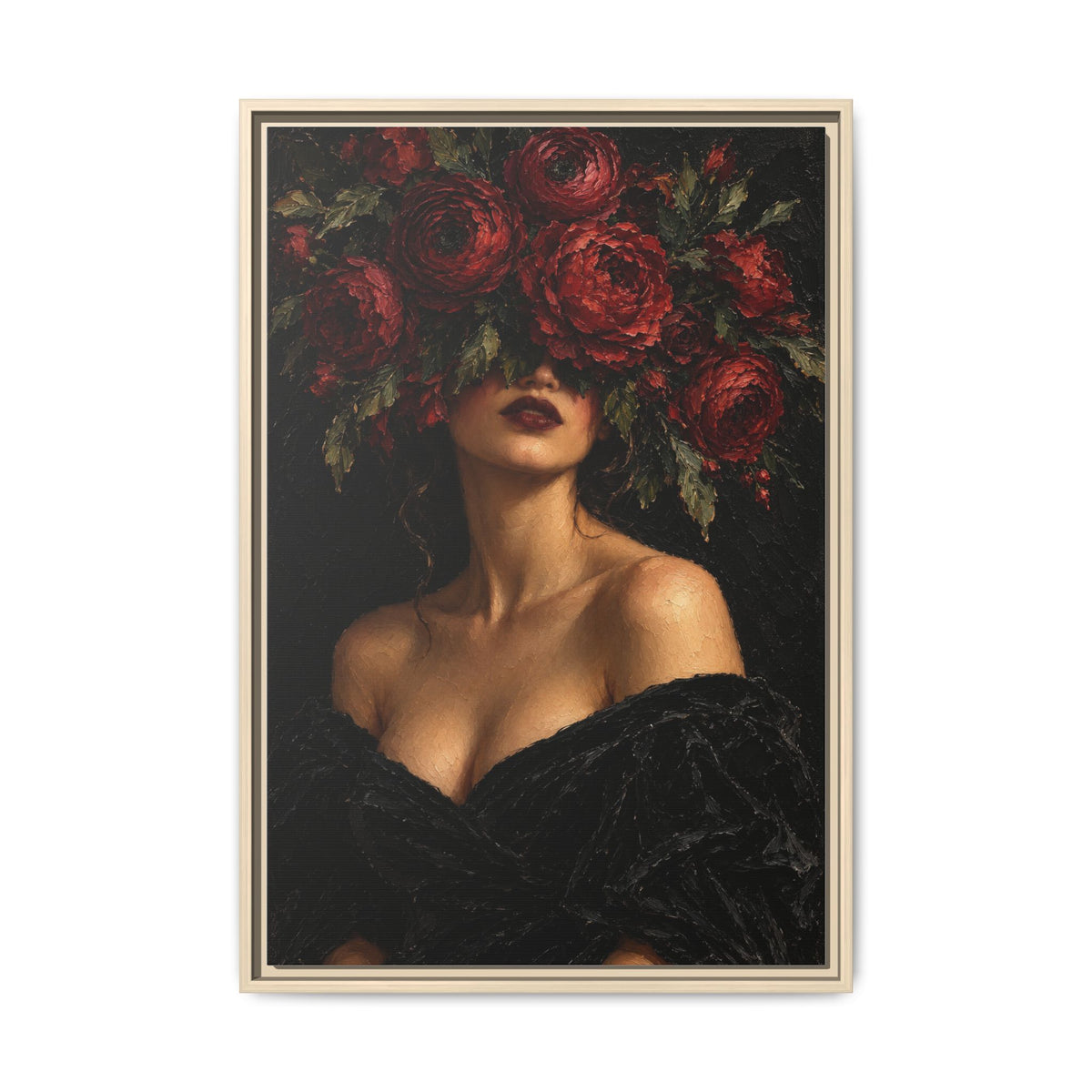 Crimson Reverie · Framed Canvas