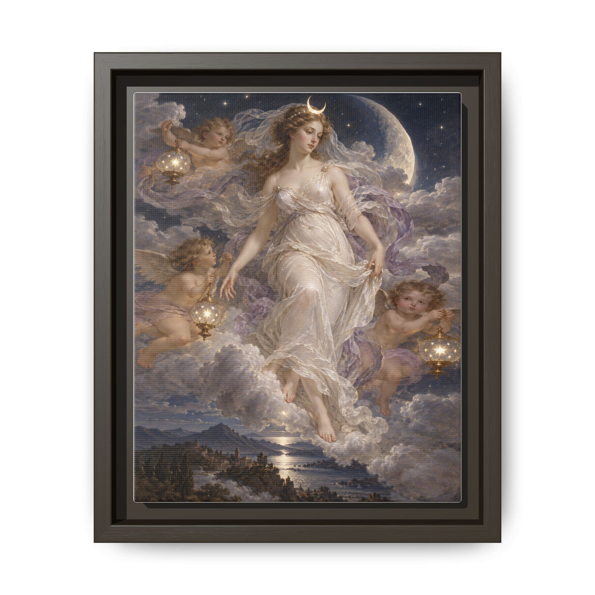 The Descent of Selene · Framed Canvas