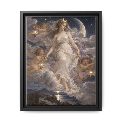 The Descent of Selene · Framed Canvas