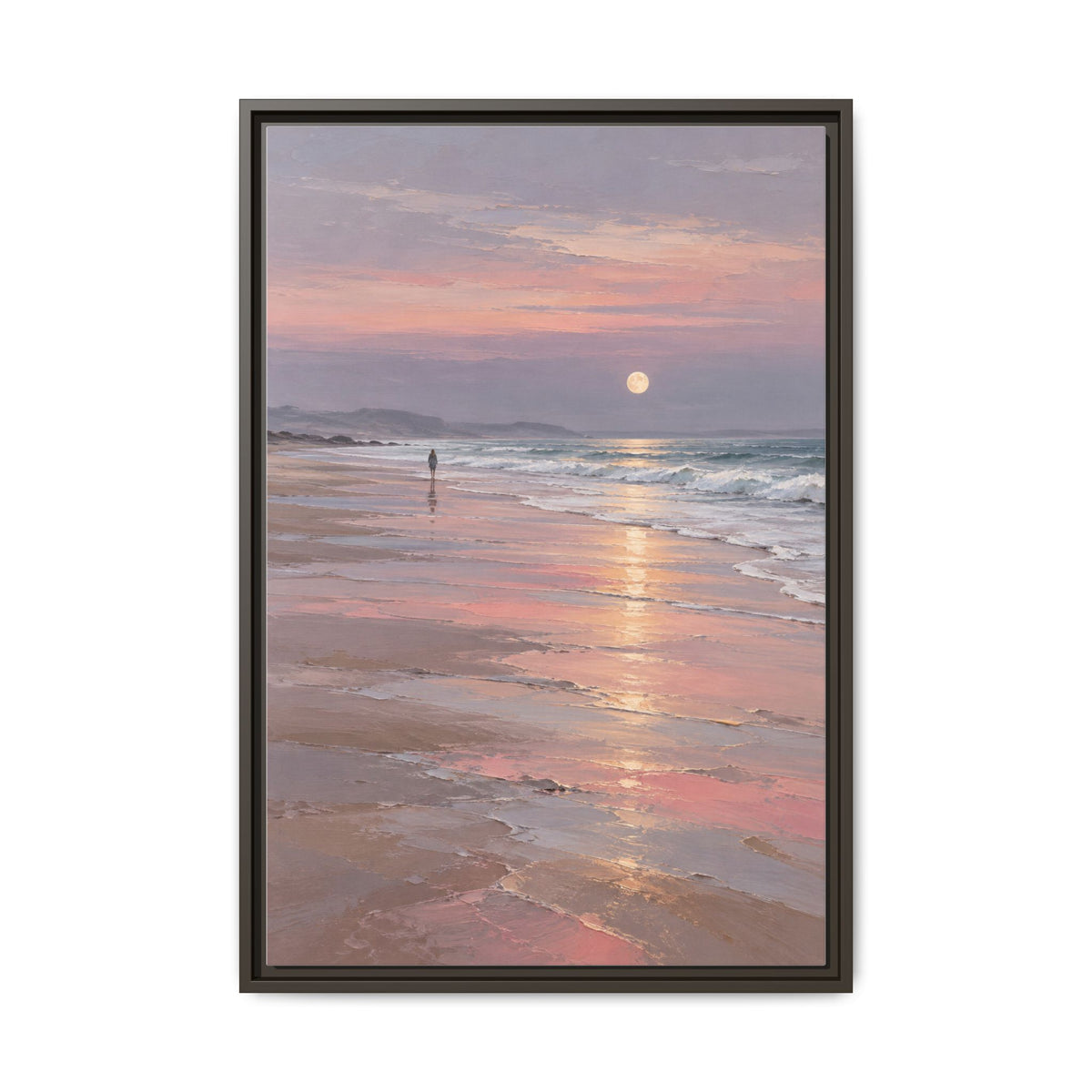 Silver Moon Tide · Framed Canvas