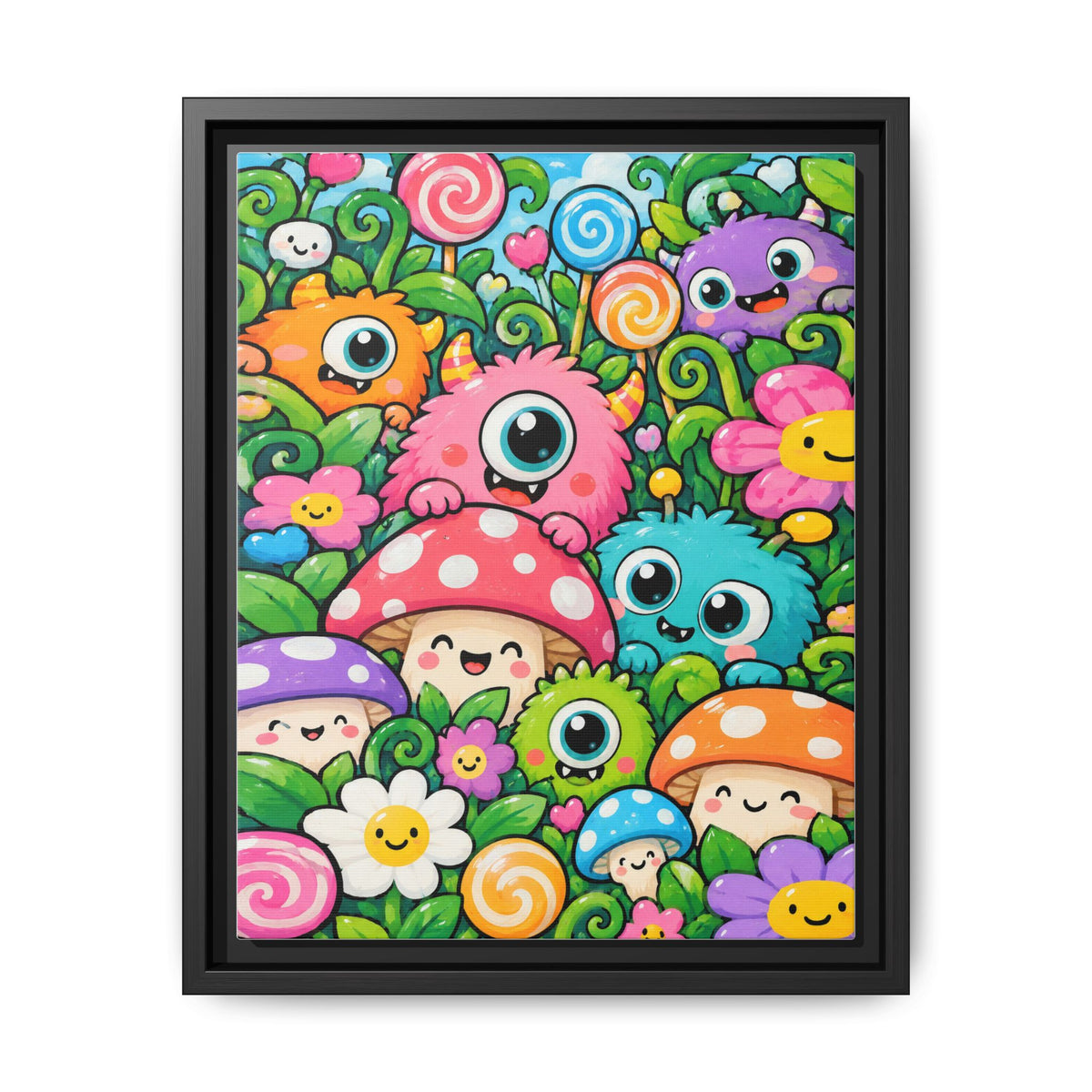 Monster Garden · Framed Canvas