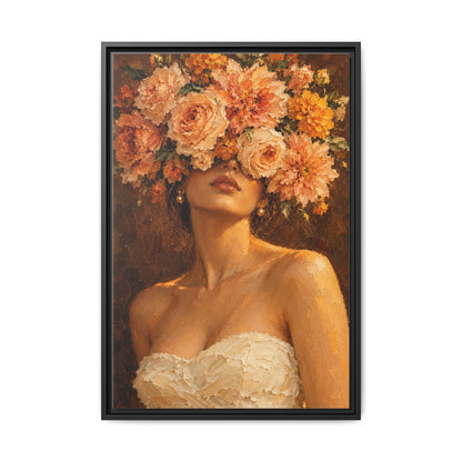 Golden Hour Bloom · Framed Canvas