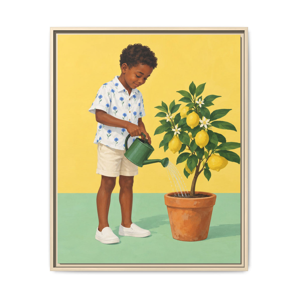 Little Gardener · Framed Canvas