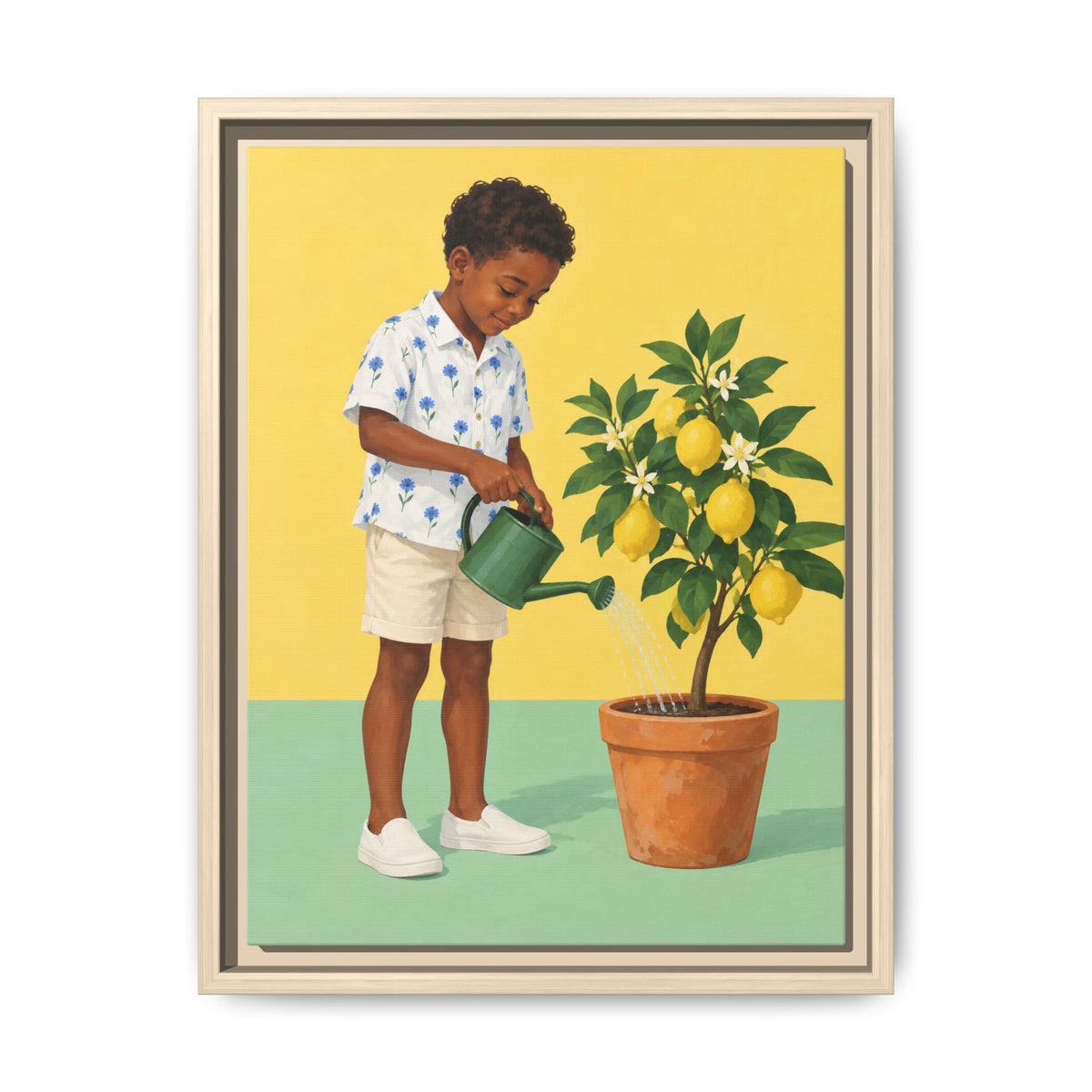 Little Gardener · Framed Canvas