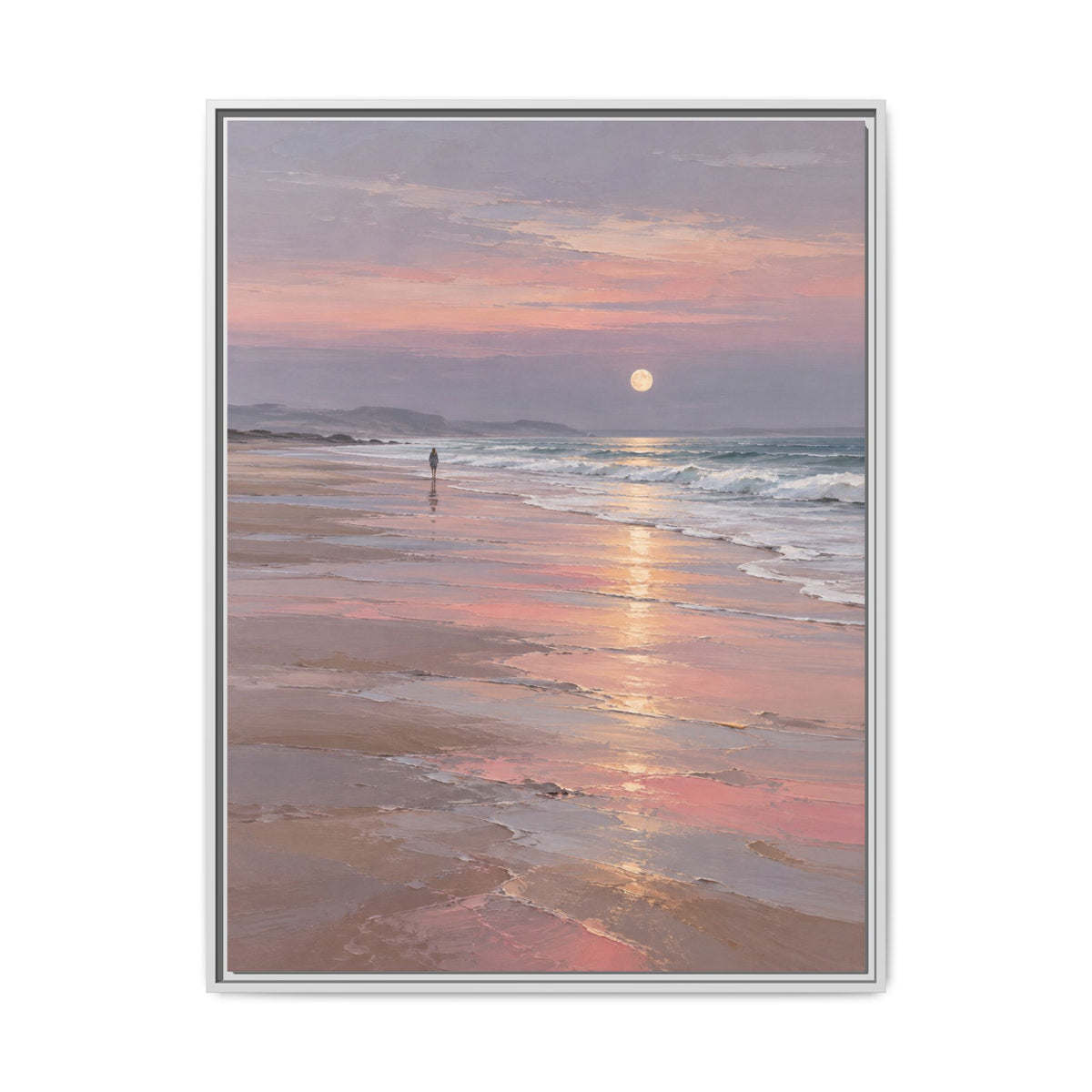 Silver Moon Tide · Framed Canvas