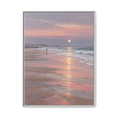 Silver Moon Tide · Framed Canvas