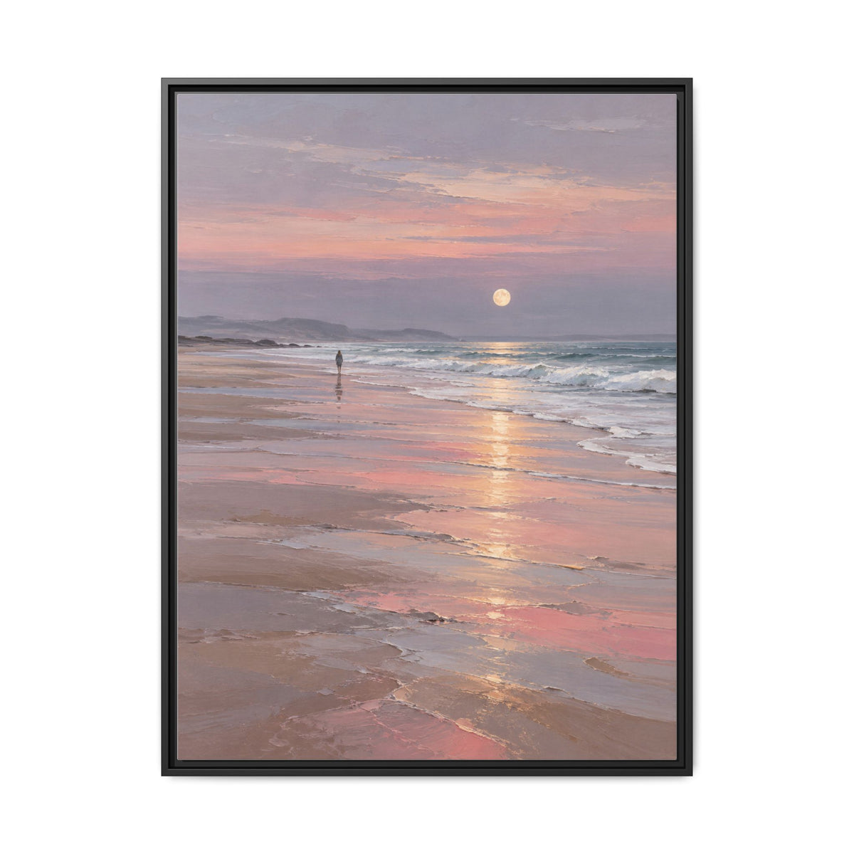Silver Moon Tide · Framed Canvas