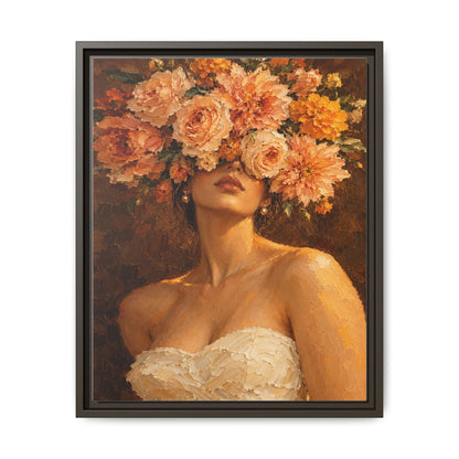 Golden Hour Bloom · Framed Canvas