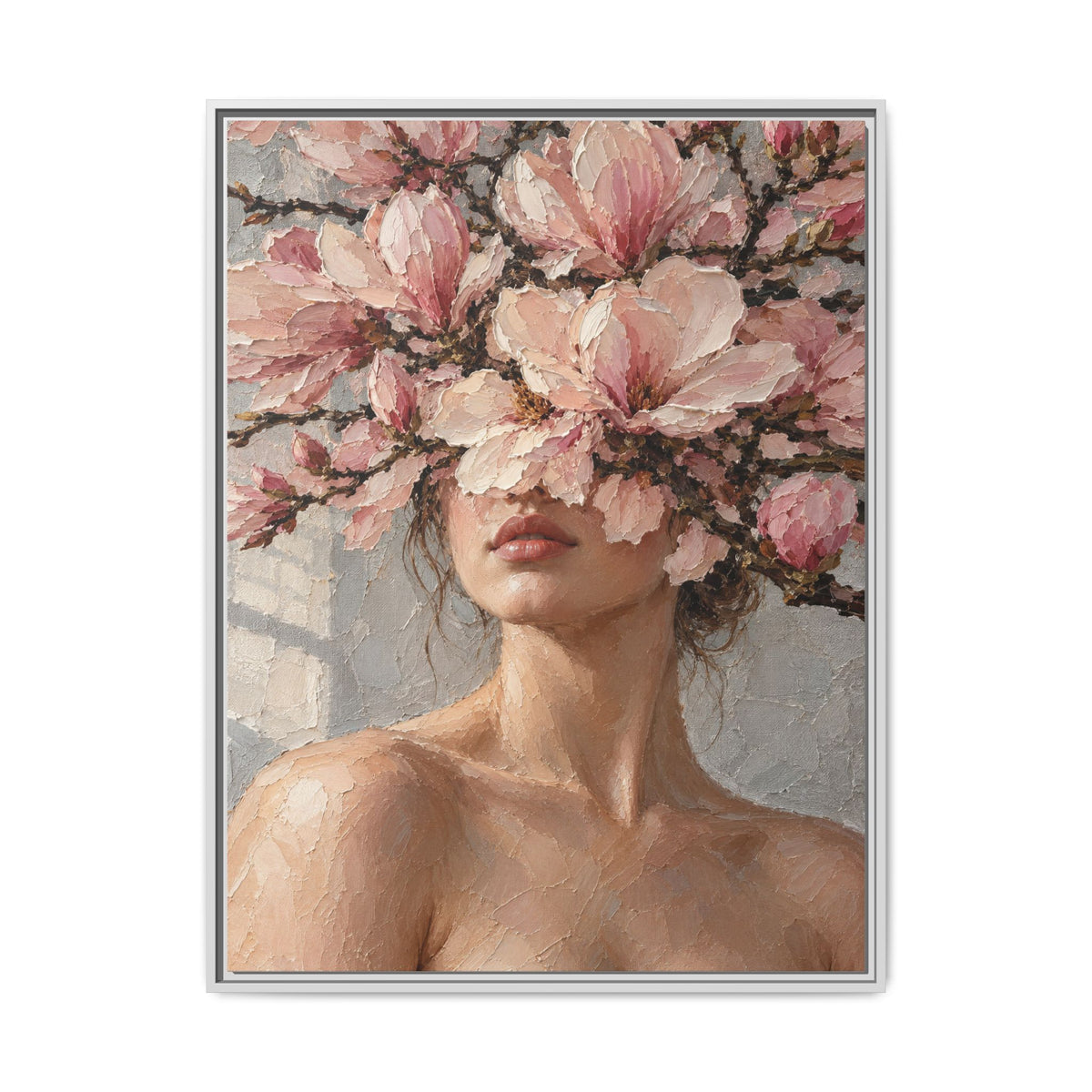 Magnolia Silence · Framed Canvas