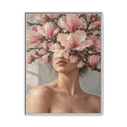 Magnolia Silence · Framed Canvas