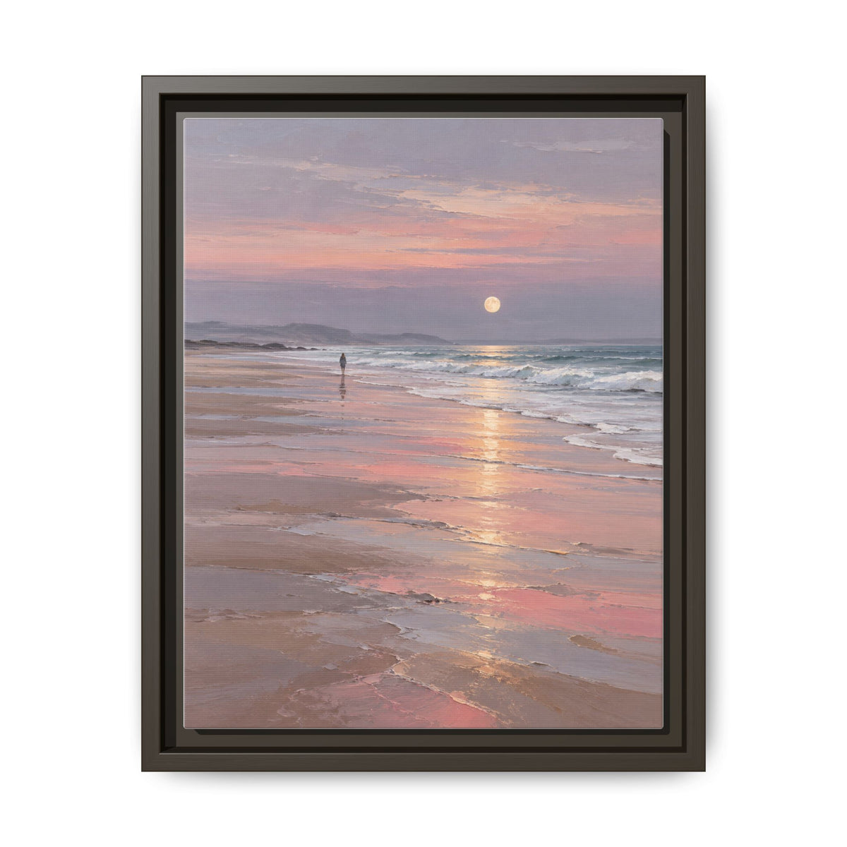 Silver Moon Tide · Framed Canvas