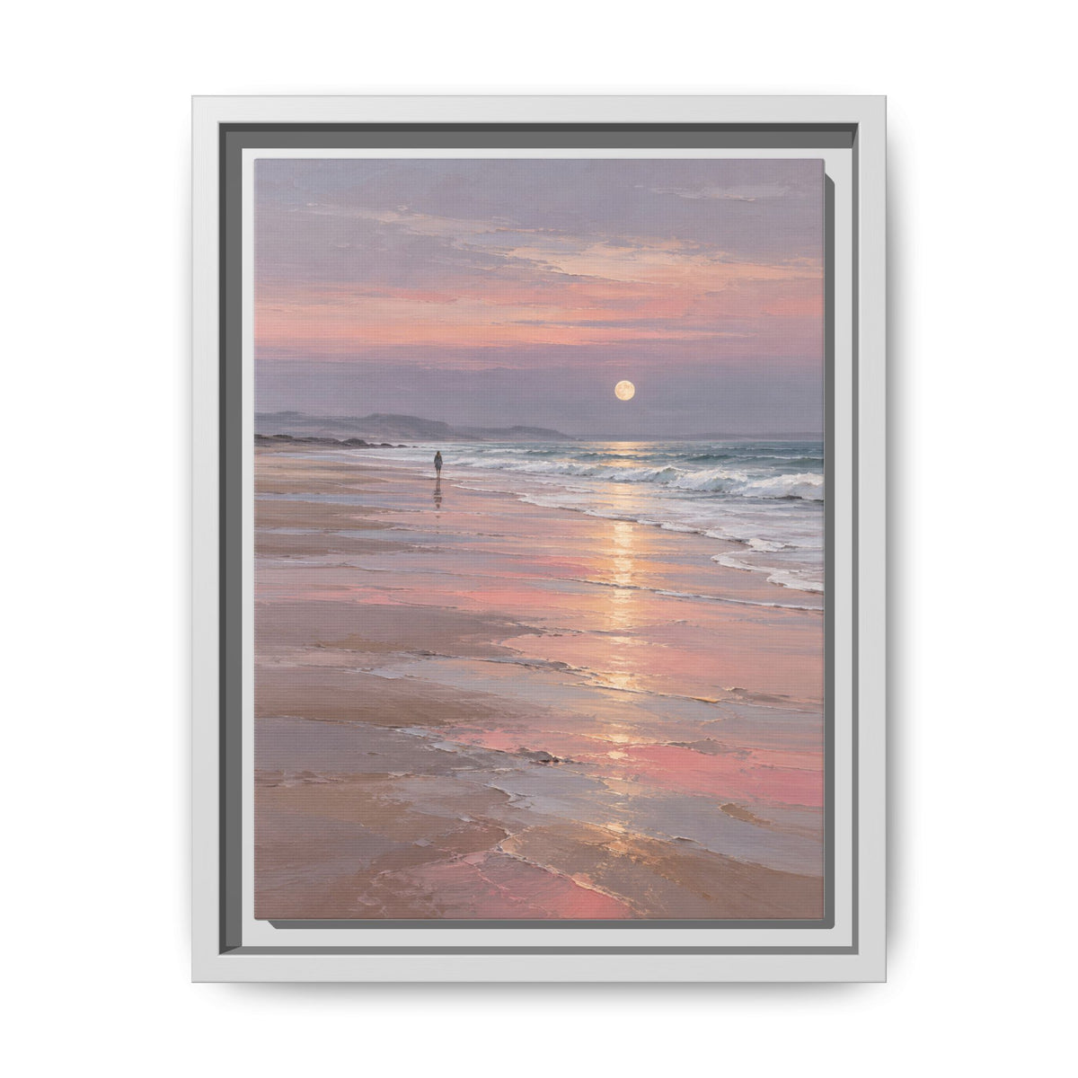 Silver Moon Tide · Framed Canvas