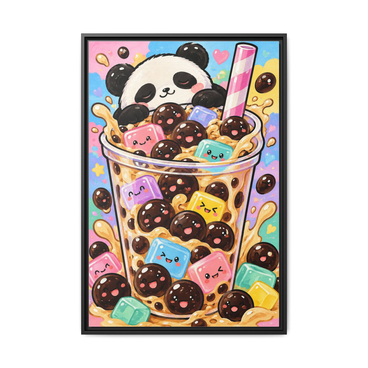 Bubble Tea Buddies · Framed Canvas