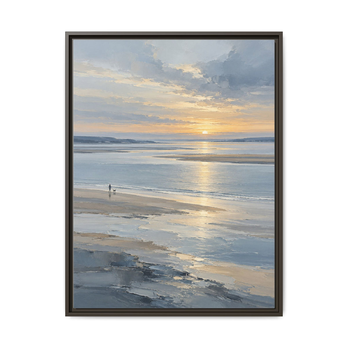 Silver Estuary · Framed Canvas