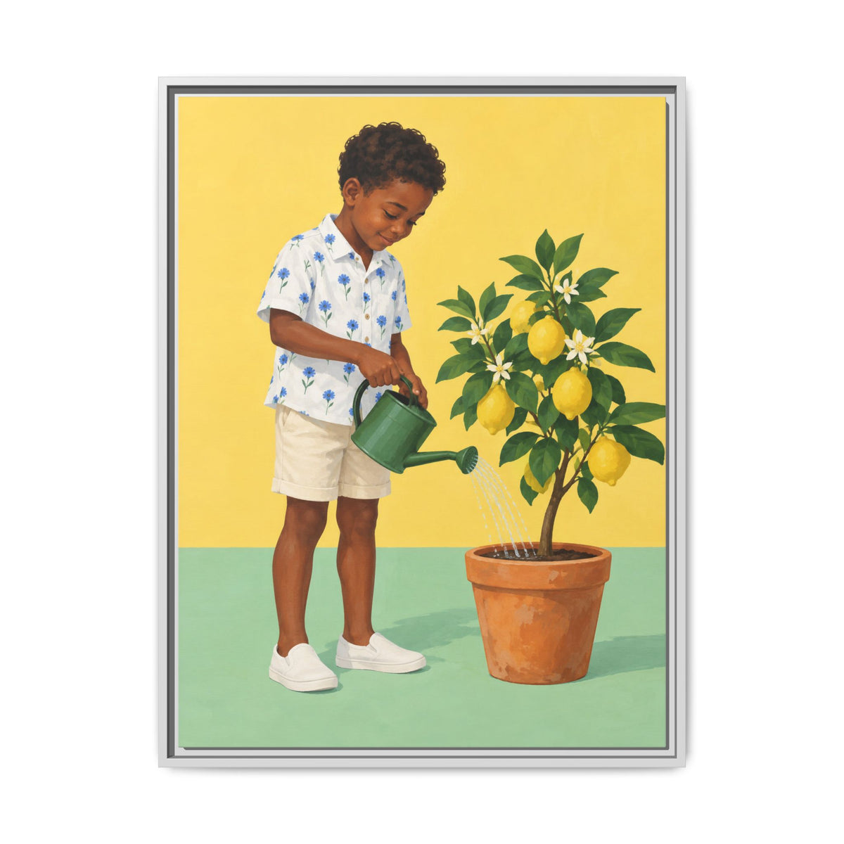 Little Gardener · Framed Canvas