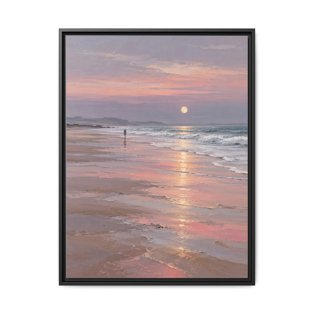 Silver Moon Tide · Framed Canvas