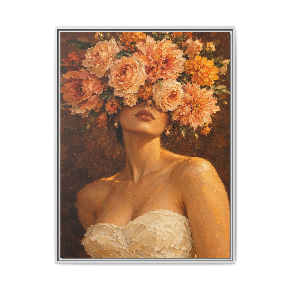 Golden Hour Bloom · Framed Canvas