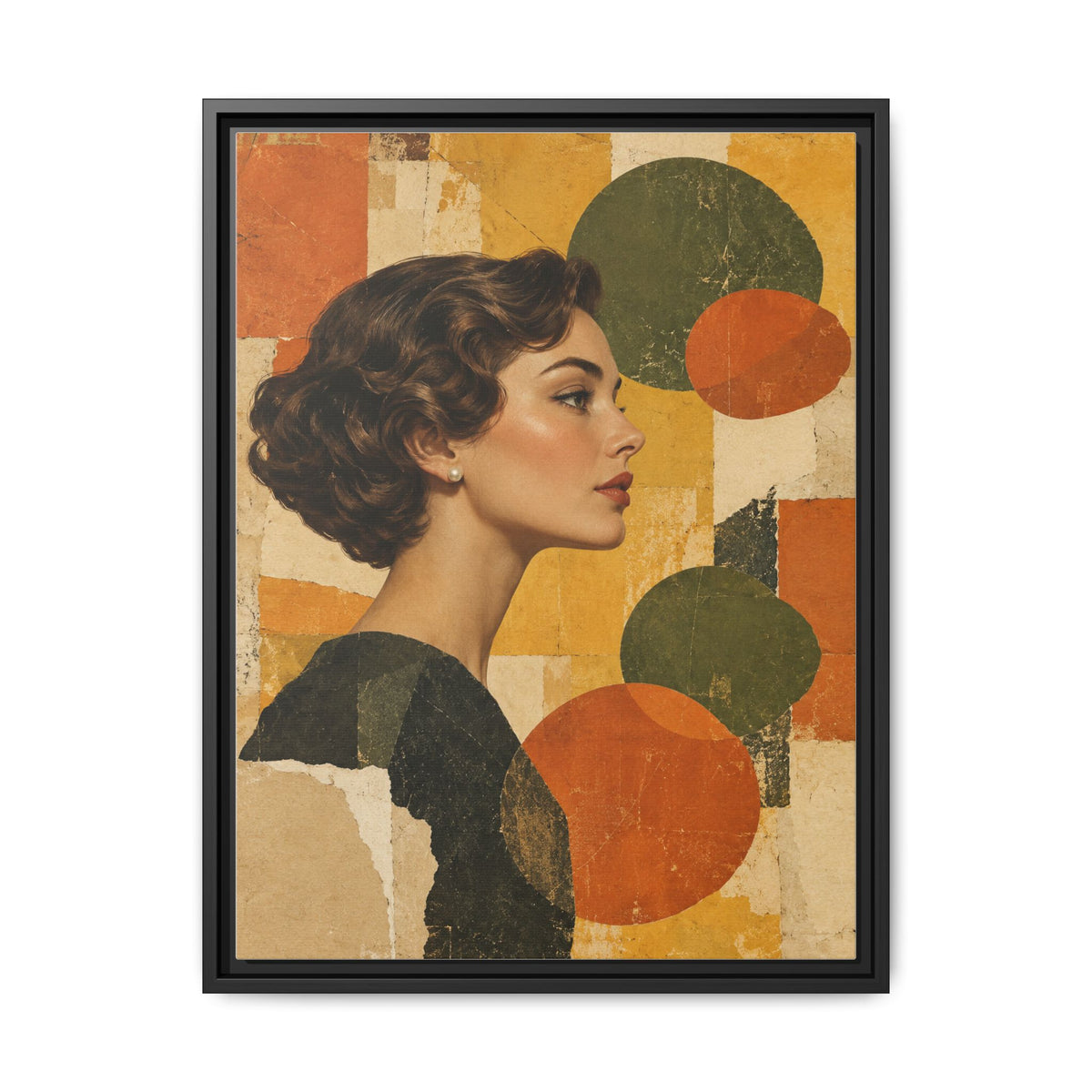Saffron Thought · Framed Canvas