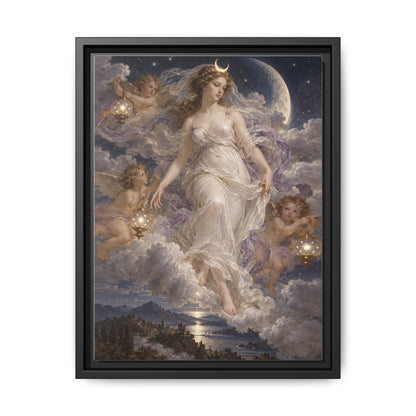 The Descent of Selene · Framed Canvas