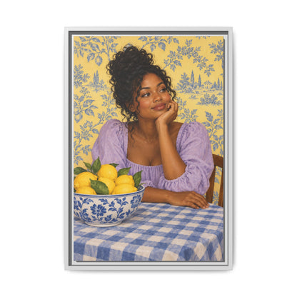 Lemons on the Table · Framed Canvas