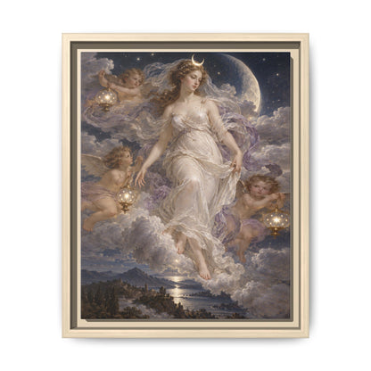 The Descent of Selene · Framed Canvas