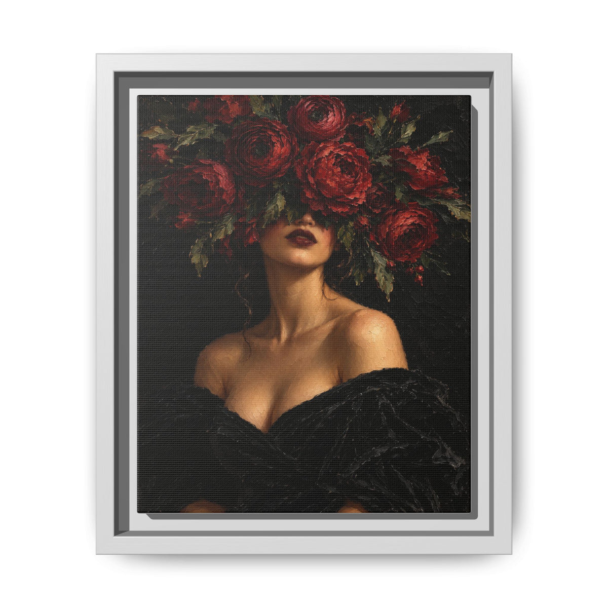 Crimson Reverie · Framed Canvas