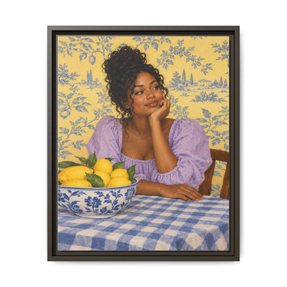 Lemons on the Table · Framed Canvas