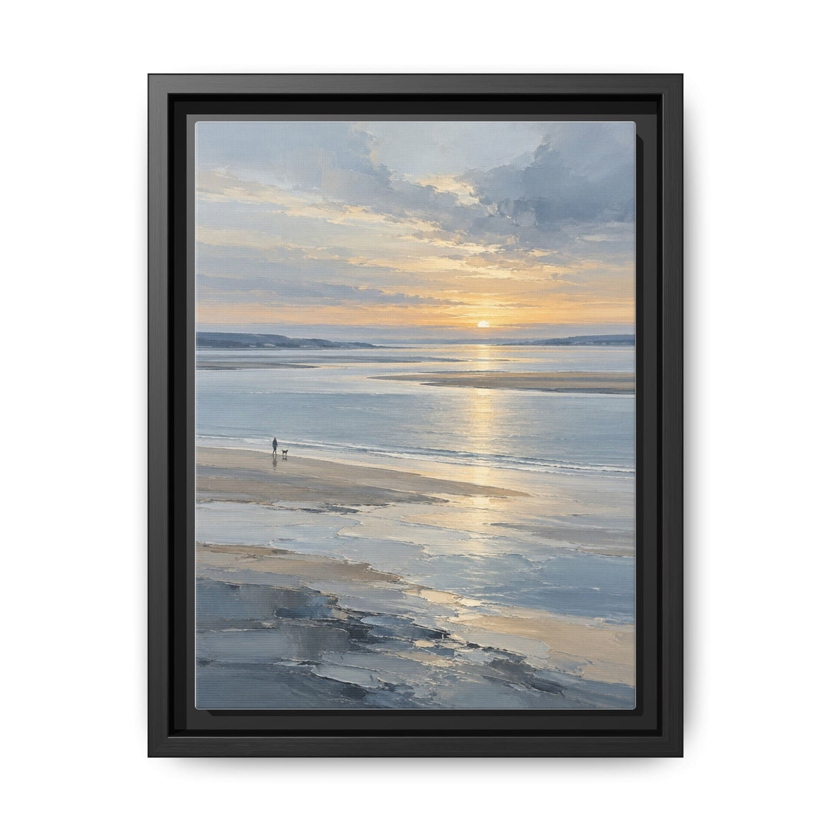 Silver Estuary · Framed Canvas