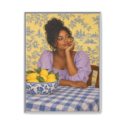 Lemons on the Table · Framed Canvas
