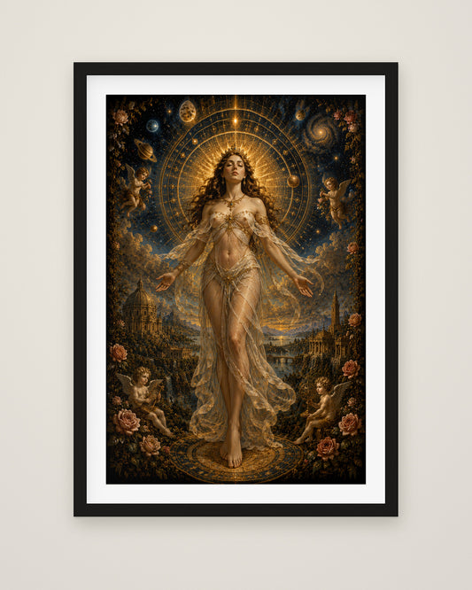 Asteria’s Veil by Lorenza di Valieri, Museum Edition framed fine art print in a black box frame with a snow white mount