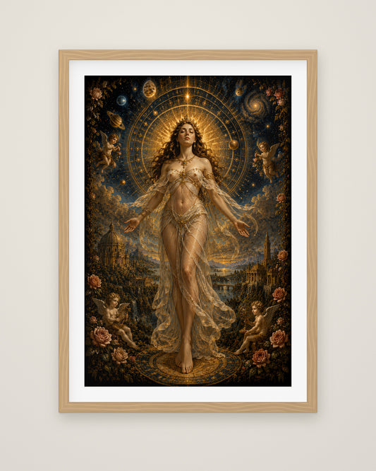 Asteria’s Veil by Lorenza di Valieri, Museum Edition framed fine art print in a natural box frame with a snow white mount