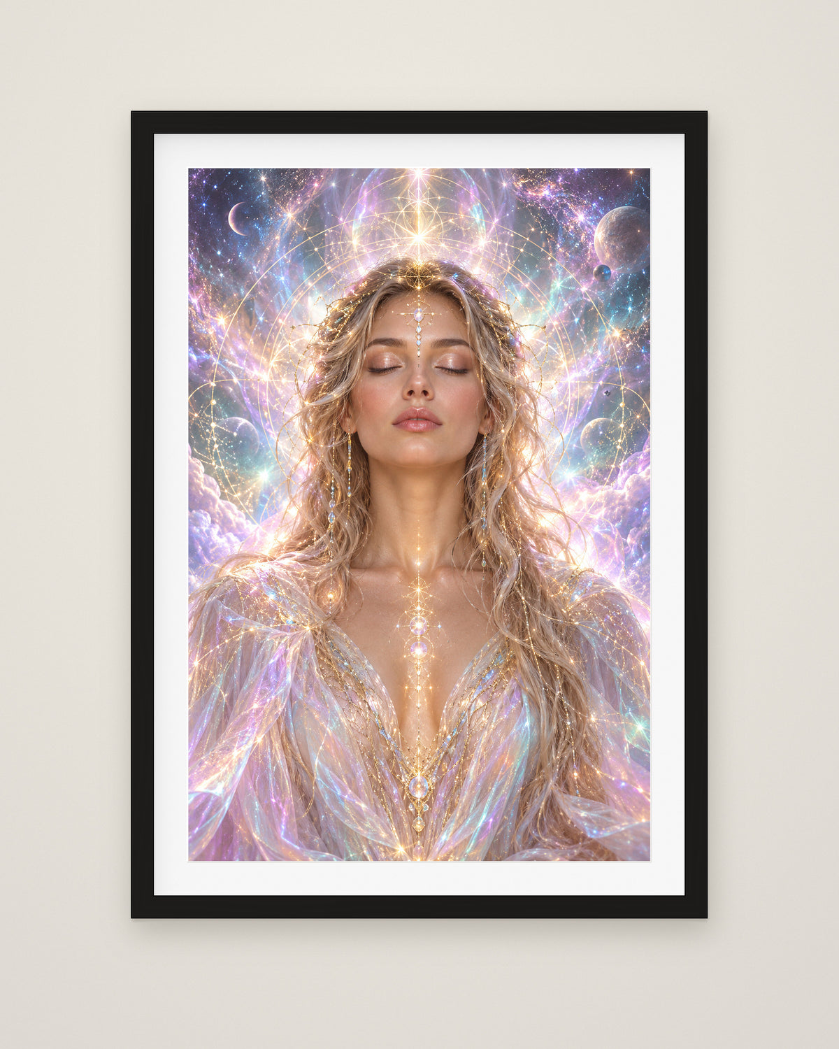 Aura Aeterna by Aurelia Voss, Museum Edition framed fine art print in a black box frame with a snow white mount