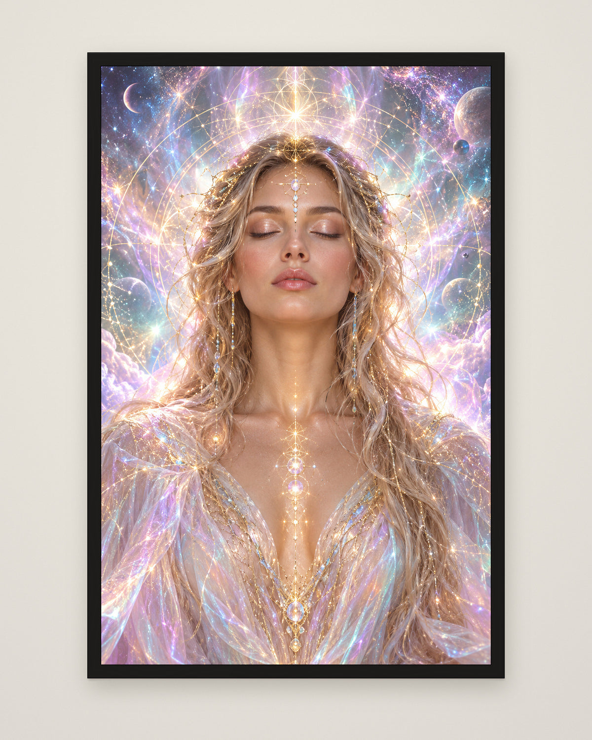 Aura Aeterna by Aurelia Voss, Museum Edition framed edge to edge in a black box frame, 60 × 90 cm and 80 × 120 cm