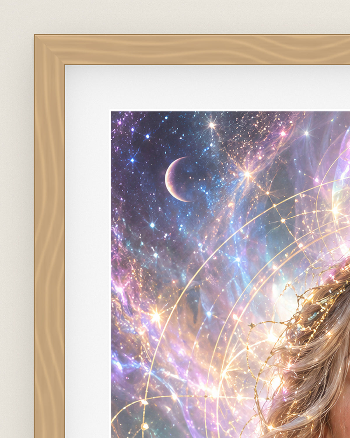 Aura Aeterna Museum Edition, close up of the box frame, bevelled mount and Hahnemühle Photo Rag paper