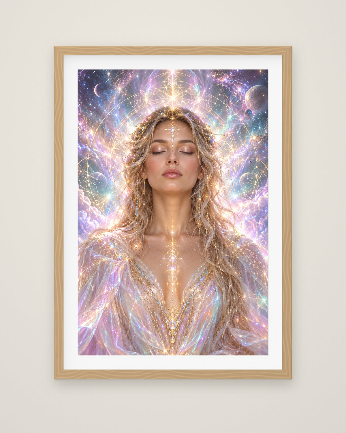 Aura Aeterna by Aurelia Voss, Museum Edition framed fine art print in a natural box frame with a snow white mount