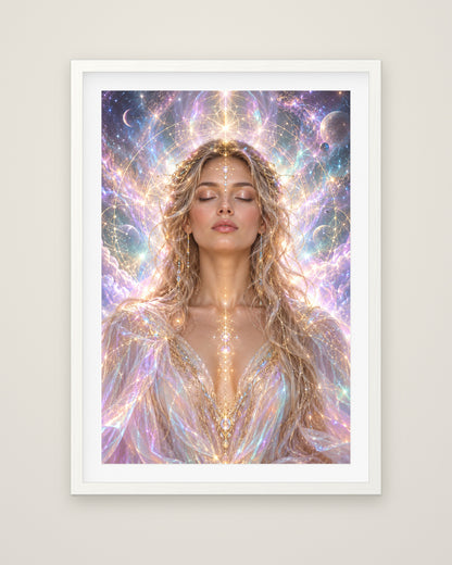 Aura Aeterna by Aurelia Voss, Museum Edition framed fine art print in a white box frame with a snow white mount