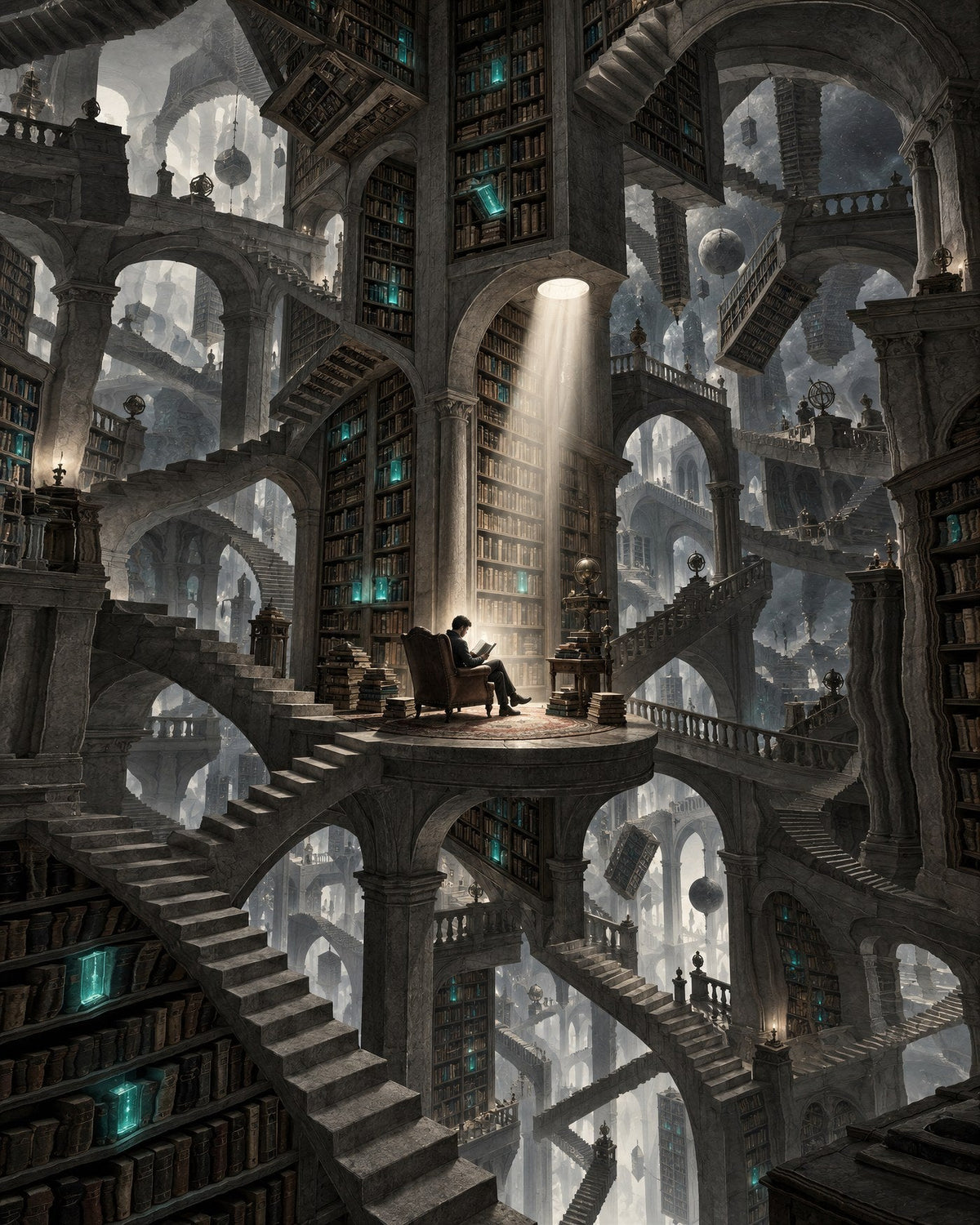 Bibliotheca Infinita by Lucien Arvaux, the artwork