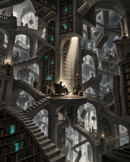 Bibliotheca Infinita by Lucien Arvaux, the artwork